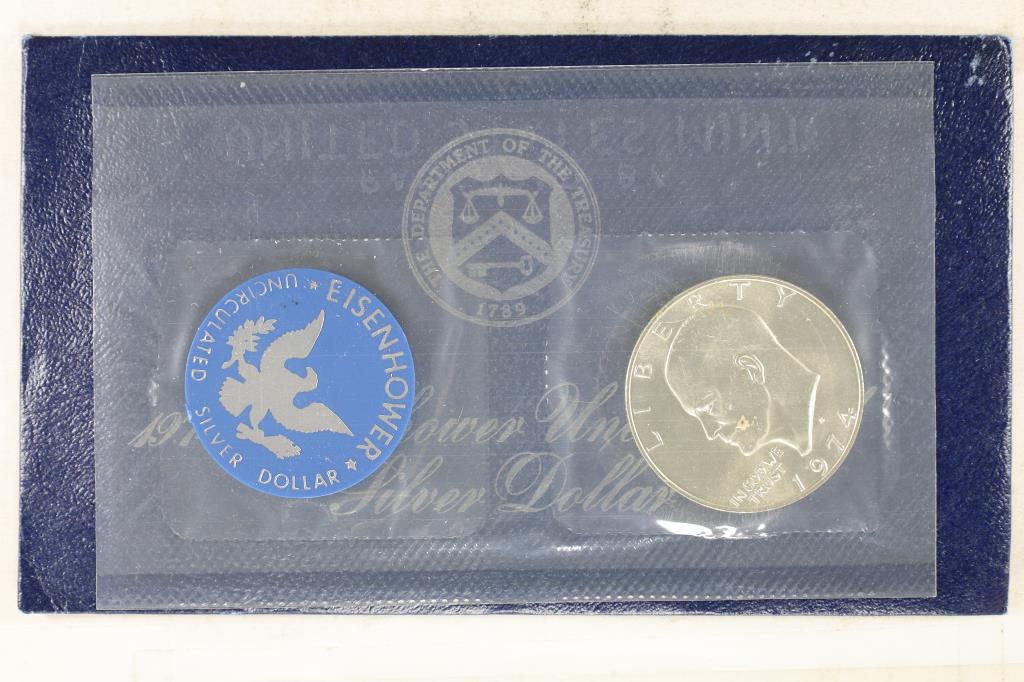 1974-S IKE SILVER DOLLAR UNC (BLUE PACK) (1 of 2)
