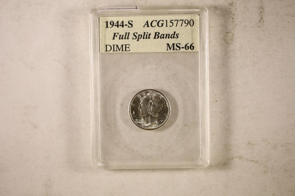 1944-S MERCURY DIME FULL SPLIT BANDS MS66 (1 of 2)
