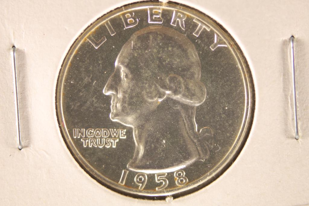1958 PROOF WASHINGTON SILVER QUARTER (1 of 2)