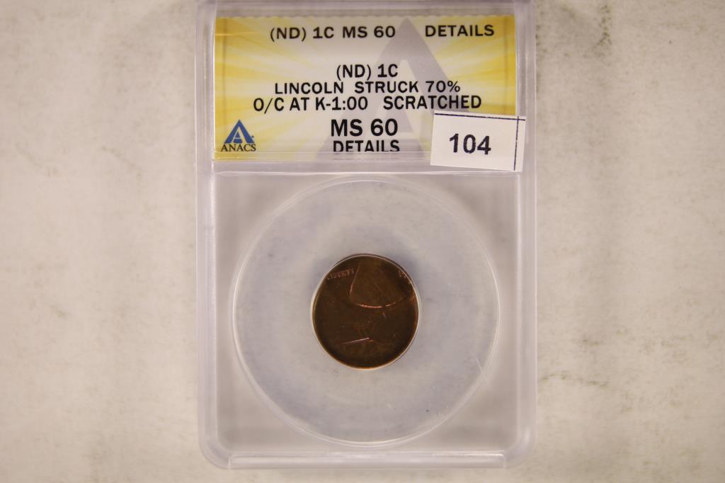 ERROR NO DATE LINCOLN CENT ANACS MS60 (1 of 2)