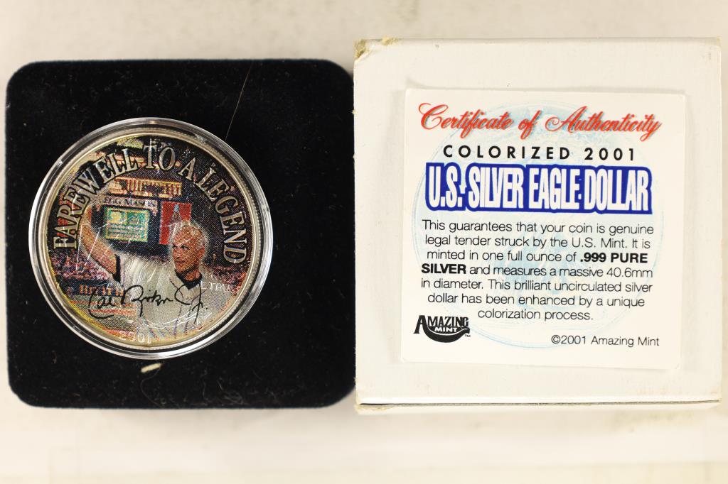 2001 AMERICAN SILVER EAGLE COLORIZED CAL RIPKIN JR (1 of 2)