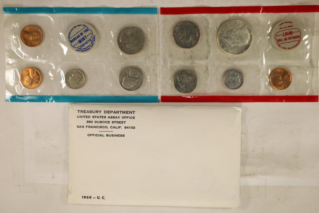 1969 US MINT SET (UNC) P/D/S (WITH ENVELOPE) (1 of 2)
