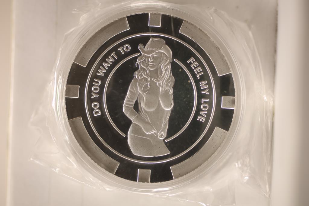 1 TROY OZ .999 FINE SILVER PROOF ROUND "GIRL" ON (1 of 2)