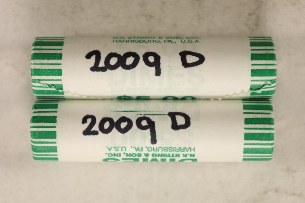 2-$5 SOLID DATE ROLLS OF ROOSEVELT DIMES: BOTH ARE (1 of 1)