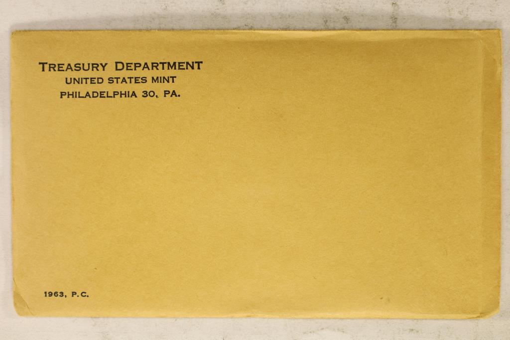 1963 US SILVER PROOF SET (WITH ENVELOPE) SEALED (1 of 2)