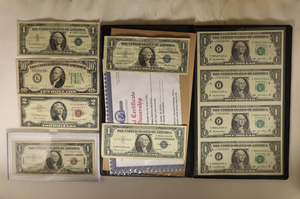7 ASSORTED US CURRENCY PIECES: 1935-A HAWAII (1 of 3)
