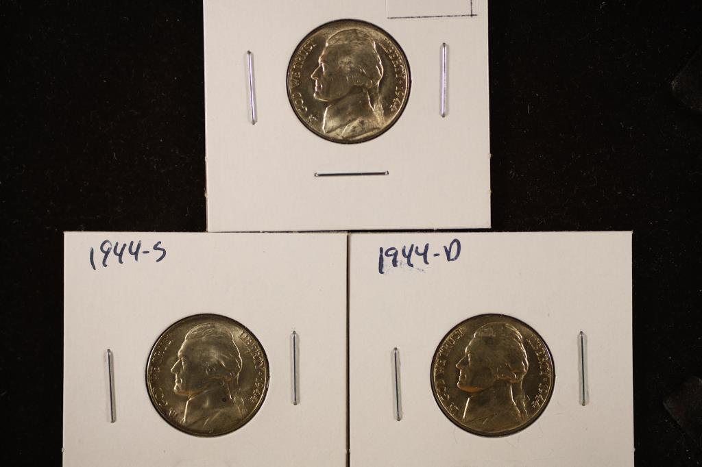 1944-P/D/S 35% SILVER JEFFERSON WAR NICKELS (1 of 2)