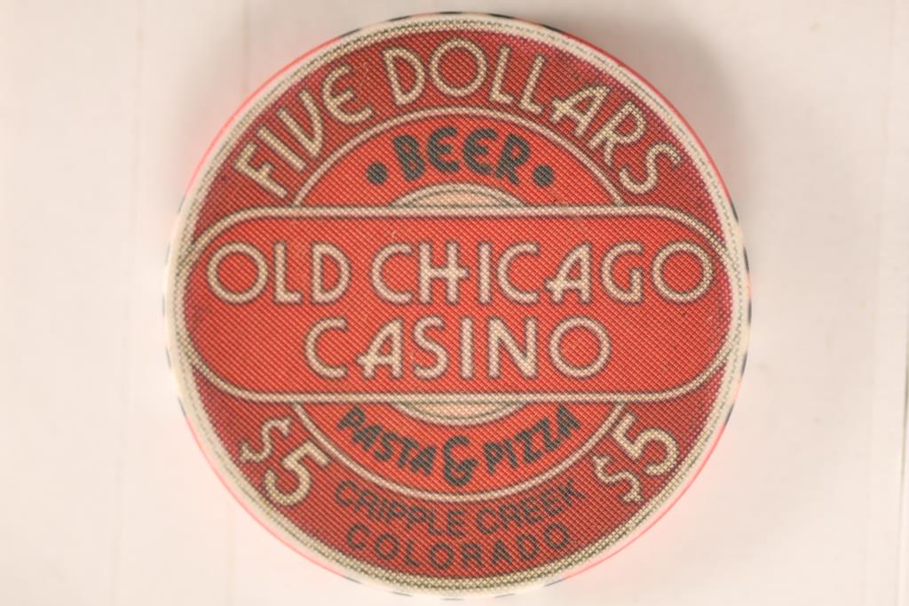 $5 OLD CHICAGO CASINO CHIP "CRIPPLE CREEK, CO" (1 of 2)
