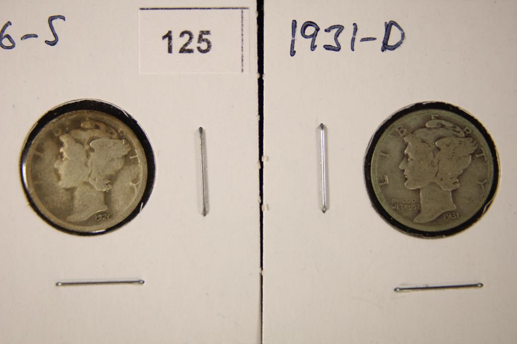 1926-S (SEMI-KEY) & 1931-D SILVER MERCURY DIMES (1 of 2)