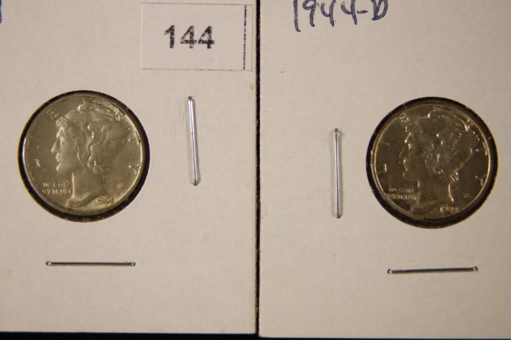 1944 & 1944-D 2 SILVER MERCURY DIMES BU (1 of 2)