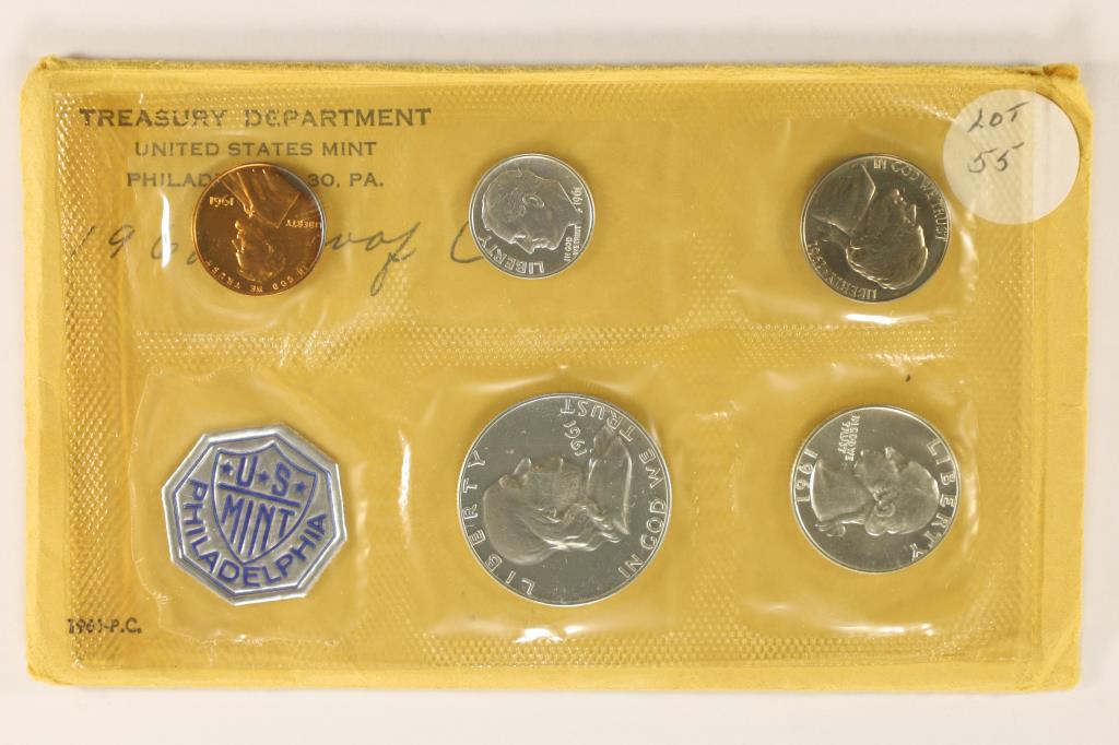 1961 US SILVER PROOF SET (WITH ENVELOPE) (1 of 2)