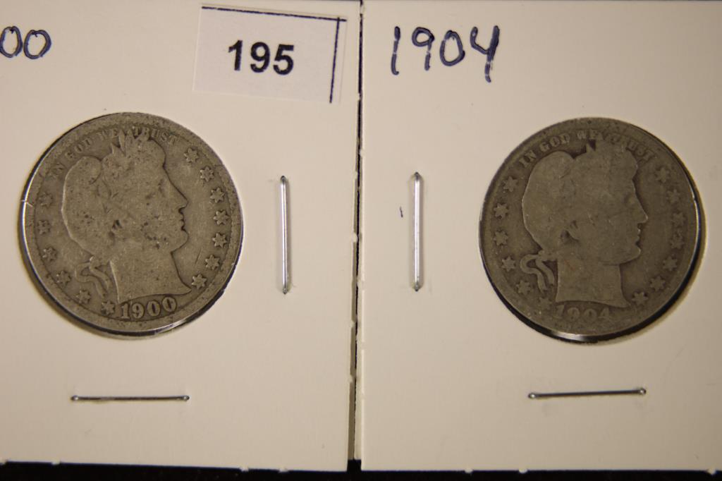 1900 & 1904 SILVER BARBER QUARTERS (1 of 2)