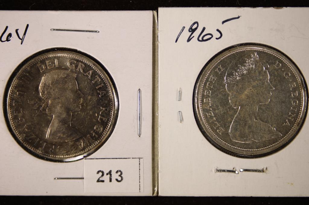 1964 & 1965 CANADA SILVER 50 CENTS BRILLIANT UNC (1 of 2)