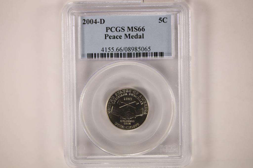 2004-D PEACE MEDAL JEFFERSON NICKEL PCGS MS66 (1 of 2)