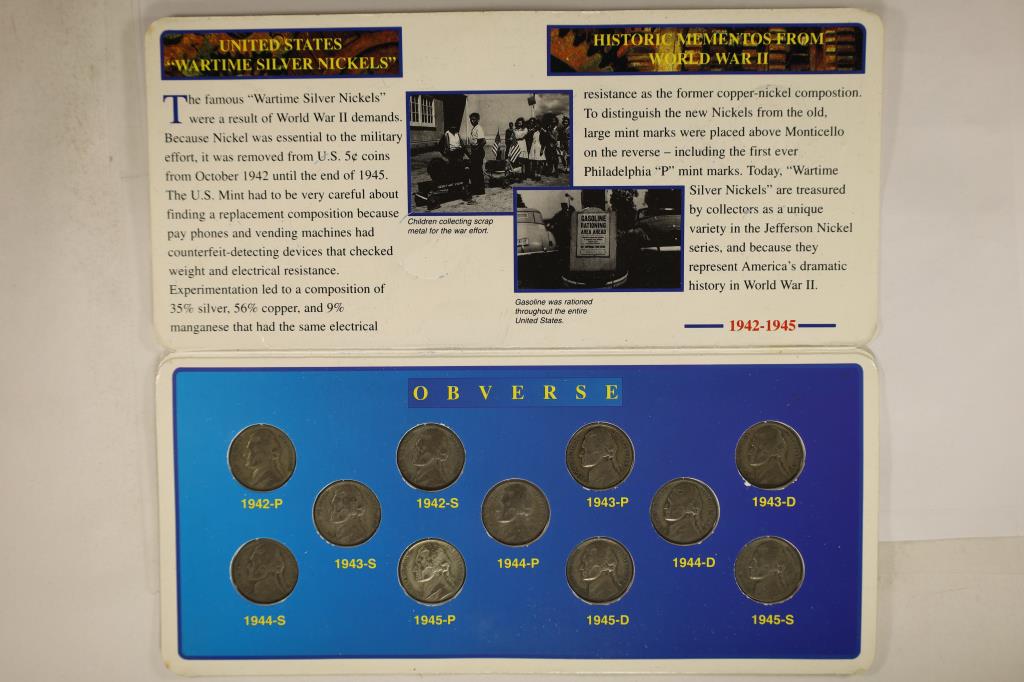 1942-45 COMPLETE US 35% SILVER JEFFERSON WAR (1 of 3)