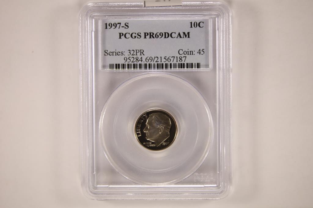1997-S ROOSEVELT DIME PCGS PR69 DCAM (1 of 2)