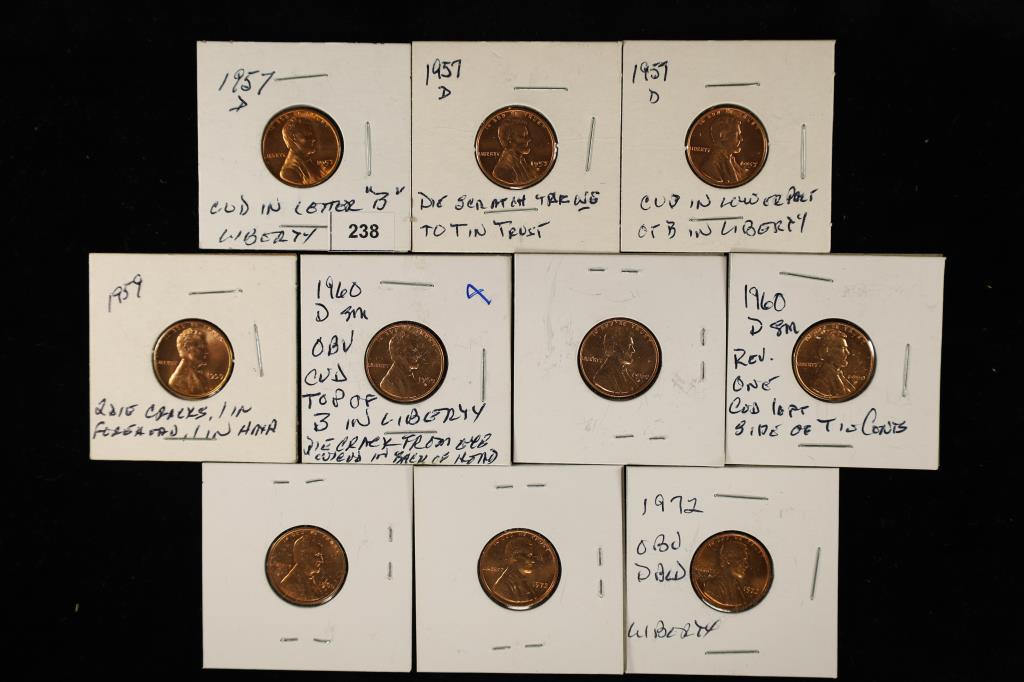 ERRORS 10-BRILLIANT UNC 1957-1972 LINCOLN CENTS (1 of 2)