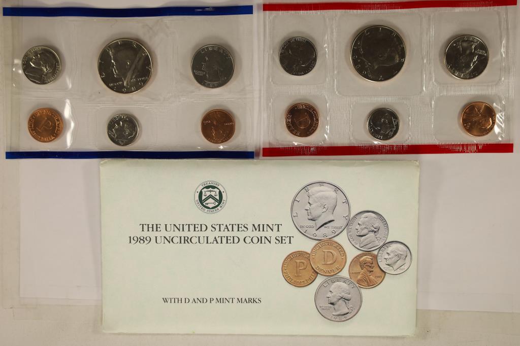 1989 US MINT SET (UNC) P/D (WITH ENVELOPE) (1 of 2)
