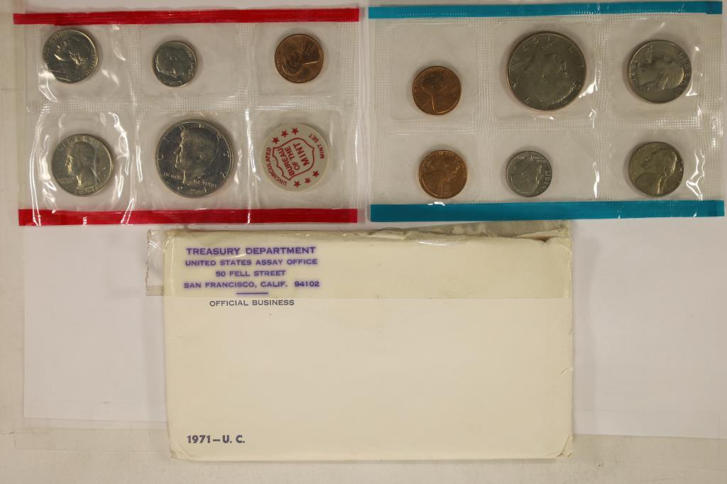 1971 US MINT SET (UNC) P/D/S (WITH ENVELOPE) (1 of 2)