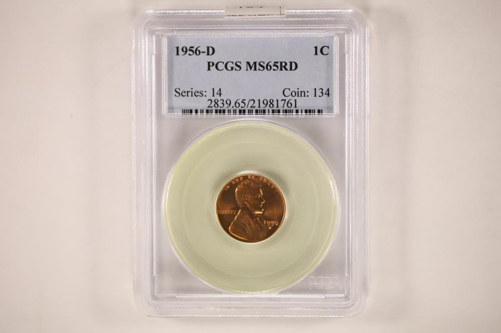 1956 LINCOLN CENT PCGS MS65RD (1 of 2)