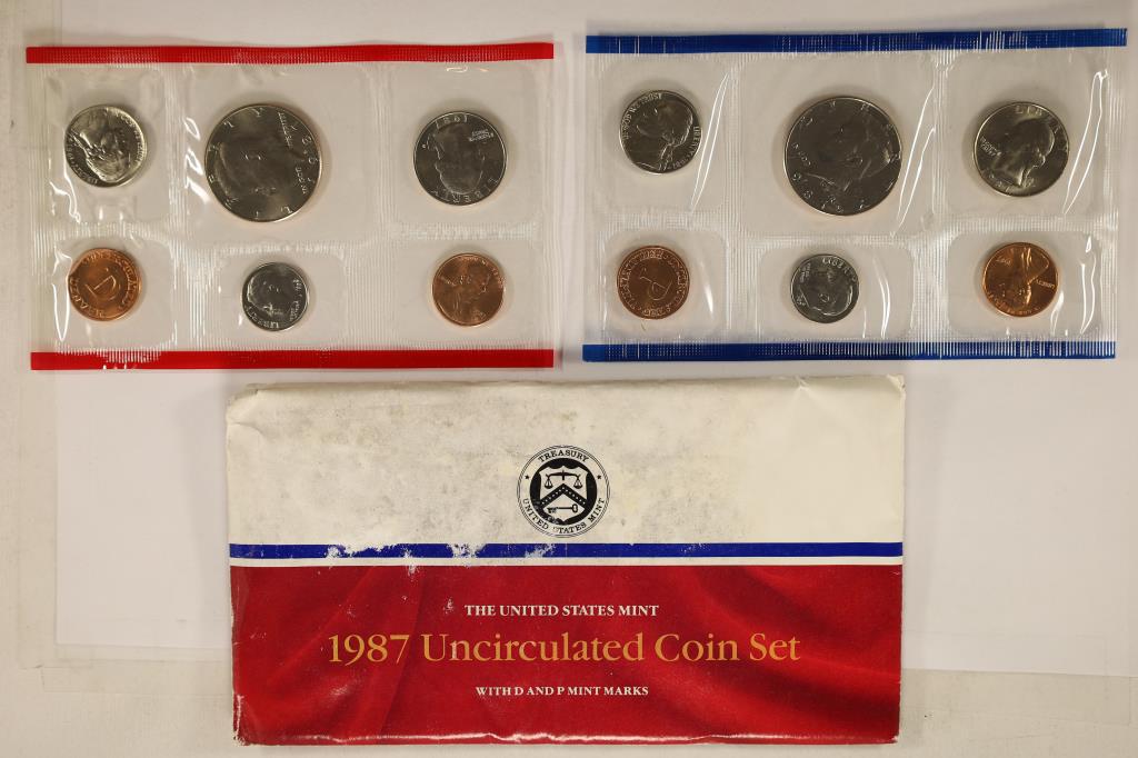 1987 US MINT SET (UNC) P/D (WITH ENVELOPE) THE (1 of 2)