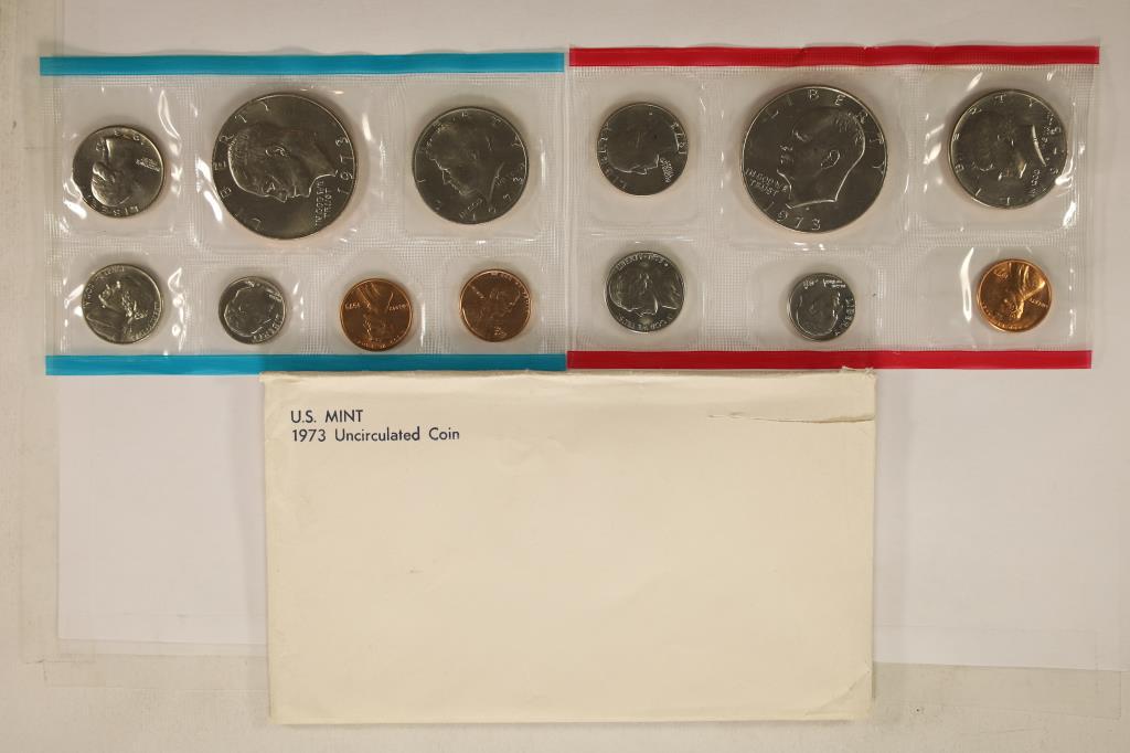 1973 US MINT SET (UNC) P/D/S (WITH ENVELOPE) (1 of 2)