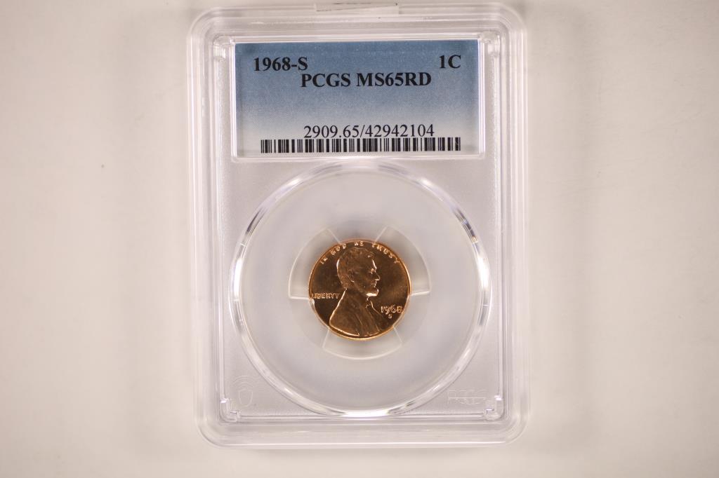 1968-S LINCOLN CENT PCGS MS65RD (1 of 2)