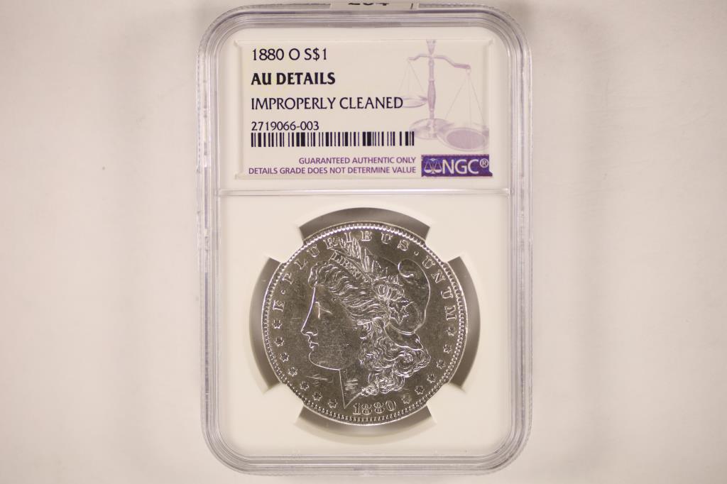1880-O MORGAN SILVER DOLLAR NGC AU DETAILS (1 of 2)