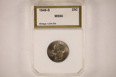 1946-S WASHINGTON QUARTER MS66: WATCH FOR OUR NEXT AUCTION ON MON. MAY 23RD, 2022 AT 7 PM EDT