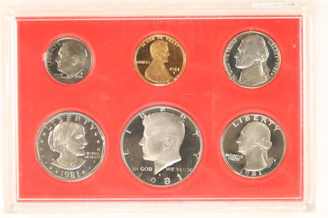 1981 US PROOF SET (WITHOUT BOX): WATCH FOR OUR NEXT AUCTION ON MON. MAY 23RD, 2022 AT 7 PM EDT