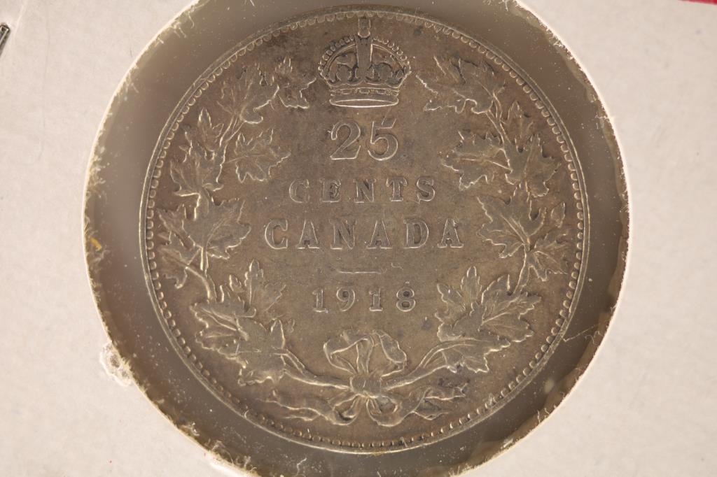 1918 CANADA SILVER 25 CENT XF (1 of 2)