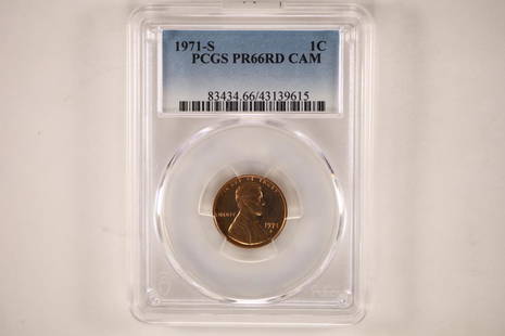 1971-S LINCOLN CENT PCGS PR66RD CAM: WATCH FOR OUR NEXT AUCTION ON MONDAY MAY 30TH, 2022 AT 7 PM EDT