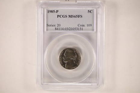 1985-P JEFFERSON NICKEL PCGS MS65FS: WATCH FOR OUR NEXT AUCTION ON MONDAY MAY 30TH, 2022 AT 7 PM EDT