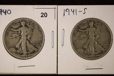 1940 & 1941-S SILVER WALKING LIBERTY HALF DOLLARS: WATCH FOR OUR NEXT AUCTION ON MONDAY MAY 30TH, 2022 AT 7 PM EDT