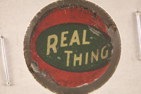 VINTAGE METAL TOBACCO COLORIZED TAG REAL THING