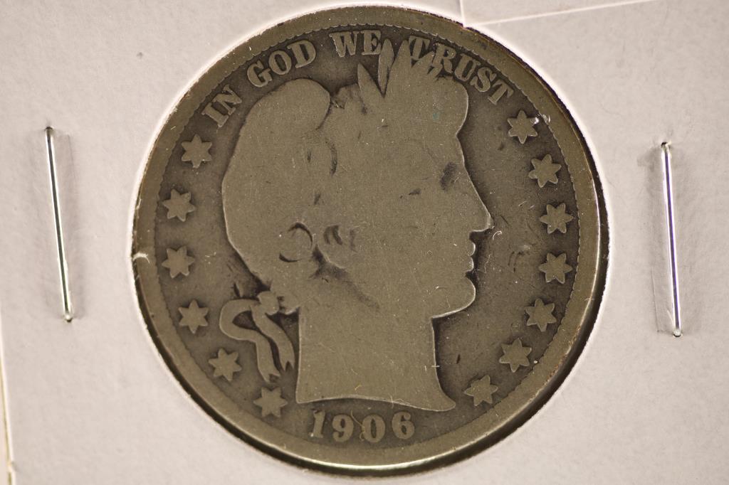 1906-D SILVER BARBER HALF DOLLAR (1 of 2)