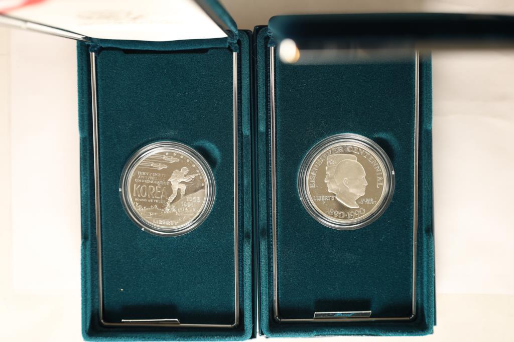 2-PROOF COMMEMORATIVE SILVER DOLLARS: 1990-P (1 of 2)