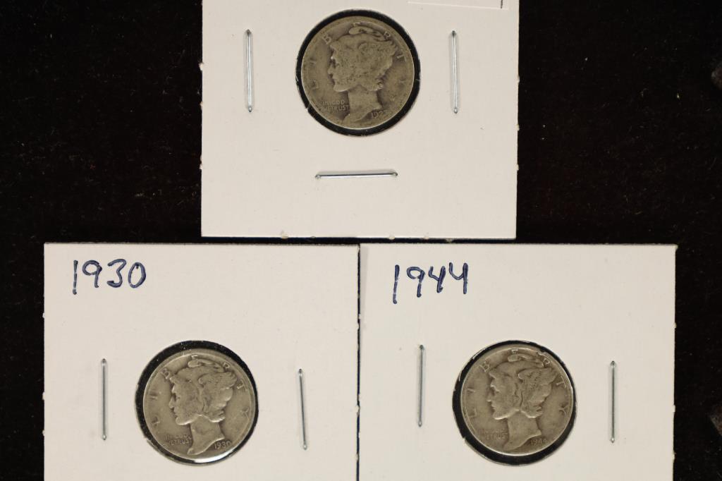 1923, 1930 & 1944 SILVER MERCURY DIMES (1 of 2)
