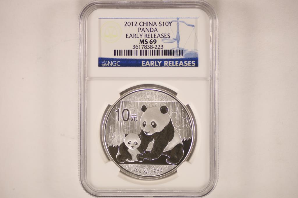 2012 CHINA 10 YUAN SILVER PANDA NGC MS69 EARLY (1 of 2)