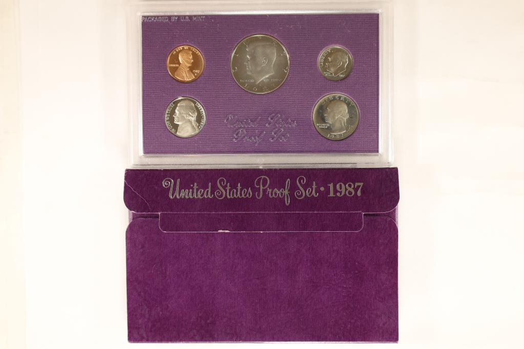 1987 US PROOF SET (WITH BOX): WATCH FOR OUR NEXT AUCTION ON MONDAY JUNE 6TH, 2022 AT 7 PM EDT