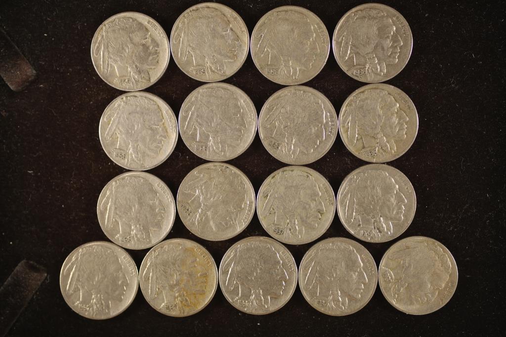17-1930'S BUFFALO NICKELS ALL FULL DATES: WATCH FOR OUR NEXT AUCTION ON MONDAY JUNE 6TH, 2022 AT 7 PM EDT