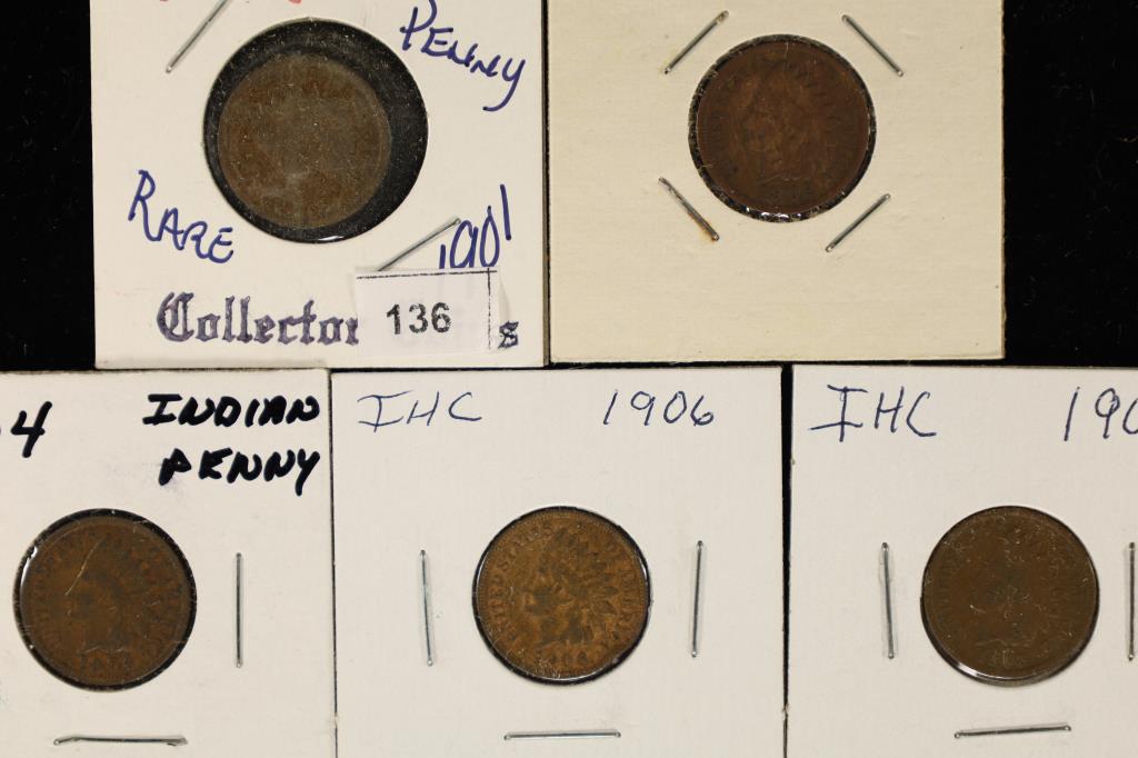 1901, 1902, 1904, 1906 & 1907 INDIAN HEAD CENTS (1 of 2)