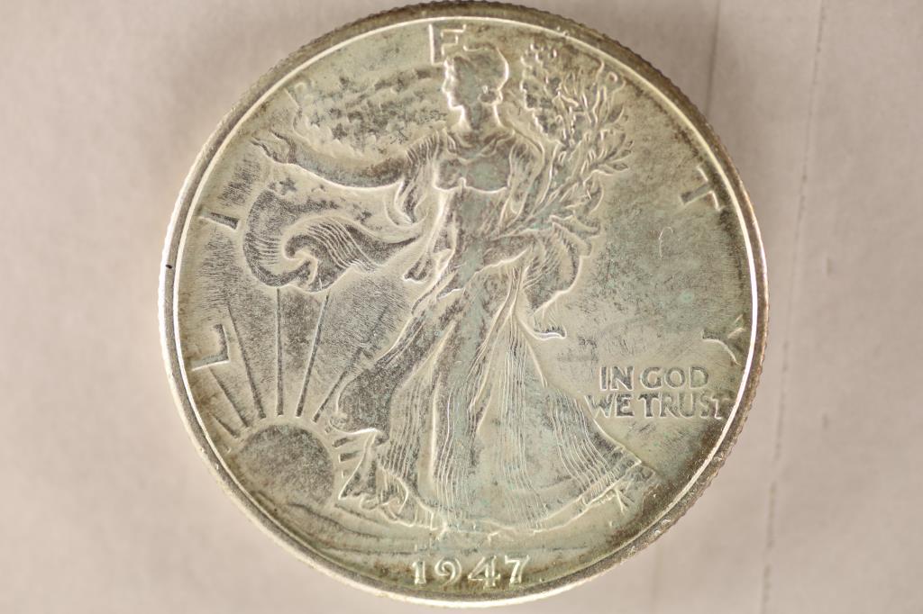 1947 WALKING LIBERTY HALF DOLLAR: WATCH FOR OUR NEXT AUCTION ON MONDAY JUNE 6TH, 2022 AT 7 PM EDT