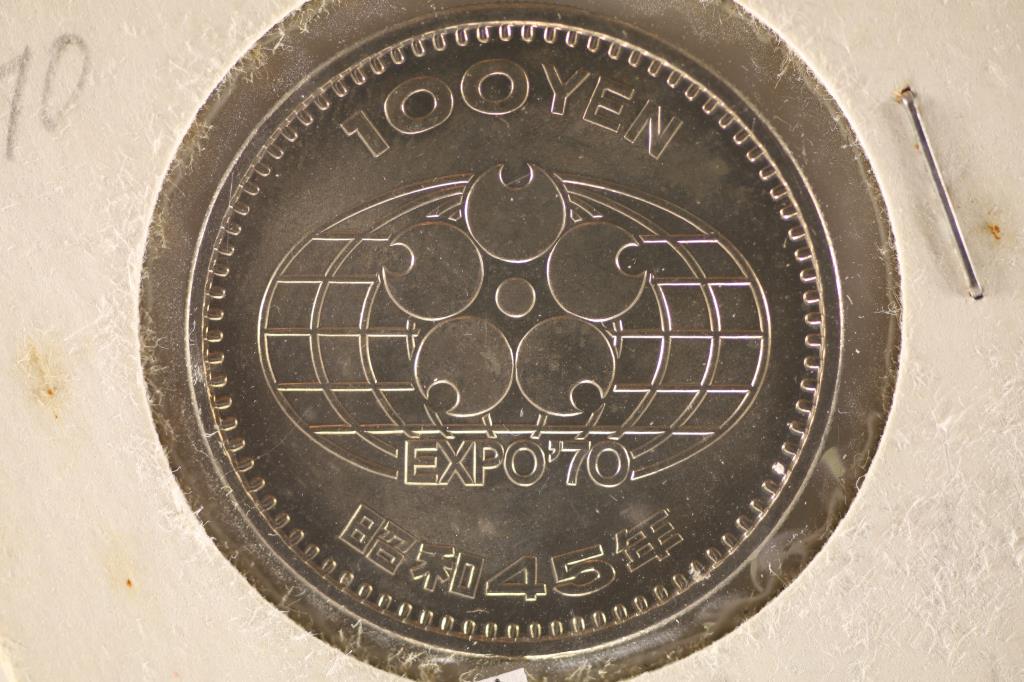 1970 JAPAN 100 YEN WORLD EXPOSTION BRILLIANT UNC: WATCH FOR OUR NEXT AUCTION ON MONDAY JUNE 6TH, 2022 AT 7 PM EDT