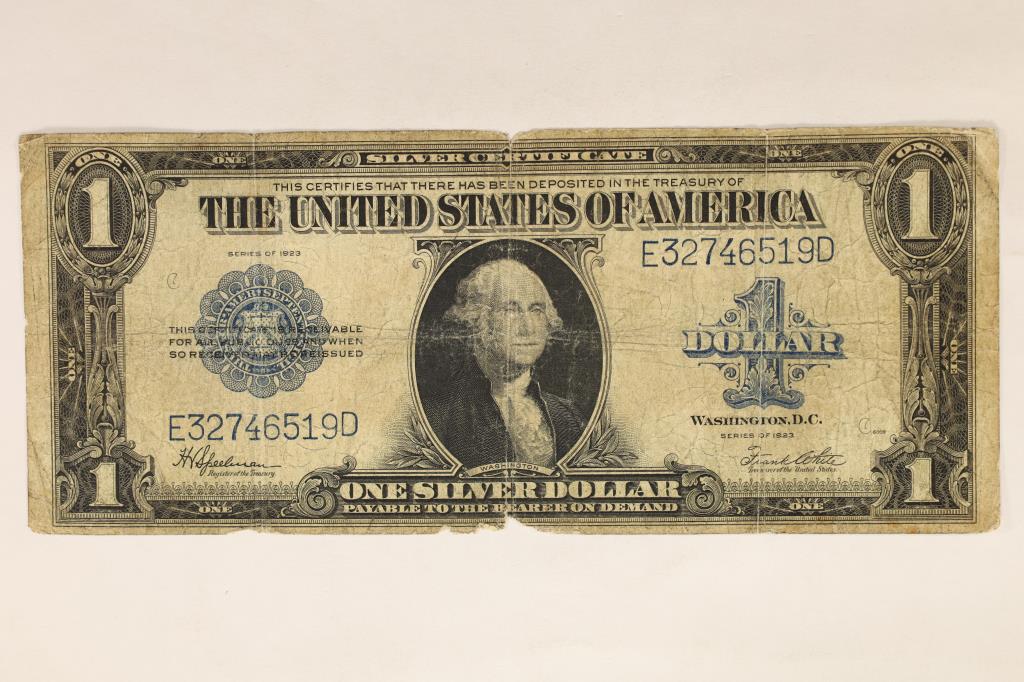 1923 LARGE SIZE US $1 SILVER CERTIFICATE BLUE SEAL (1 of 2)