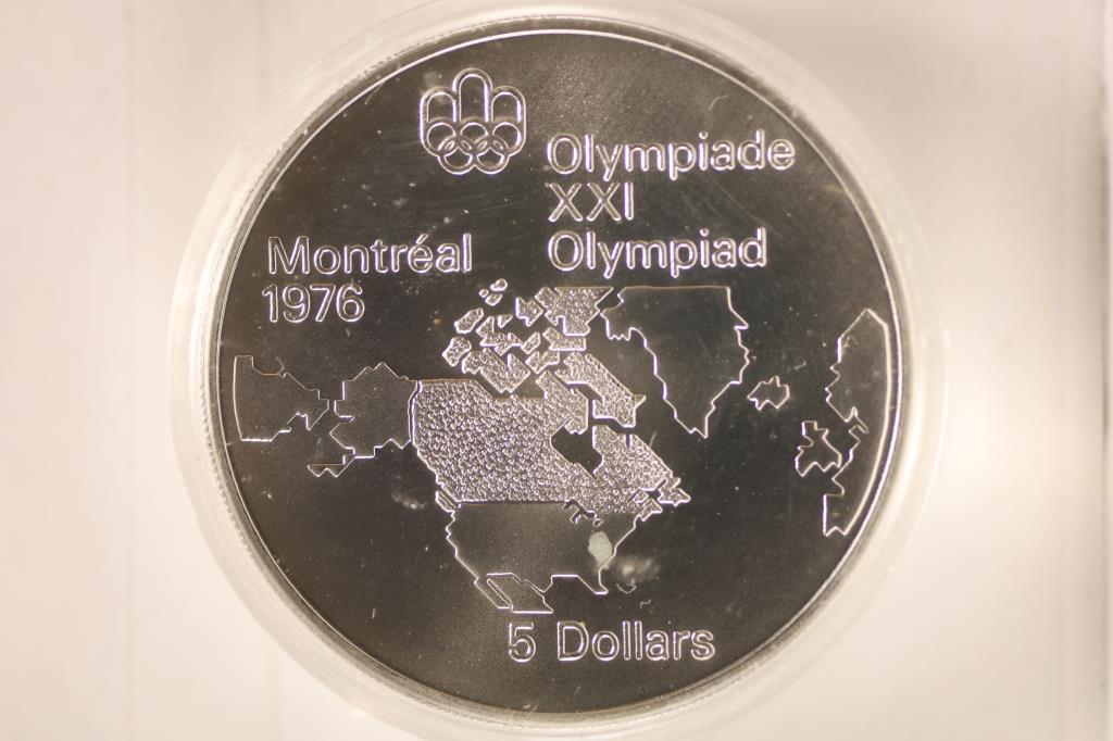 1976 CANADA MONTREAL OLYMPIC SILVER $5 UNC IN (1 of 2)