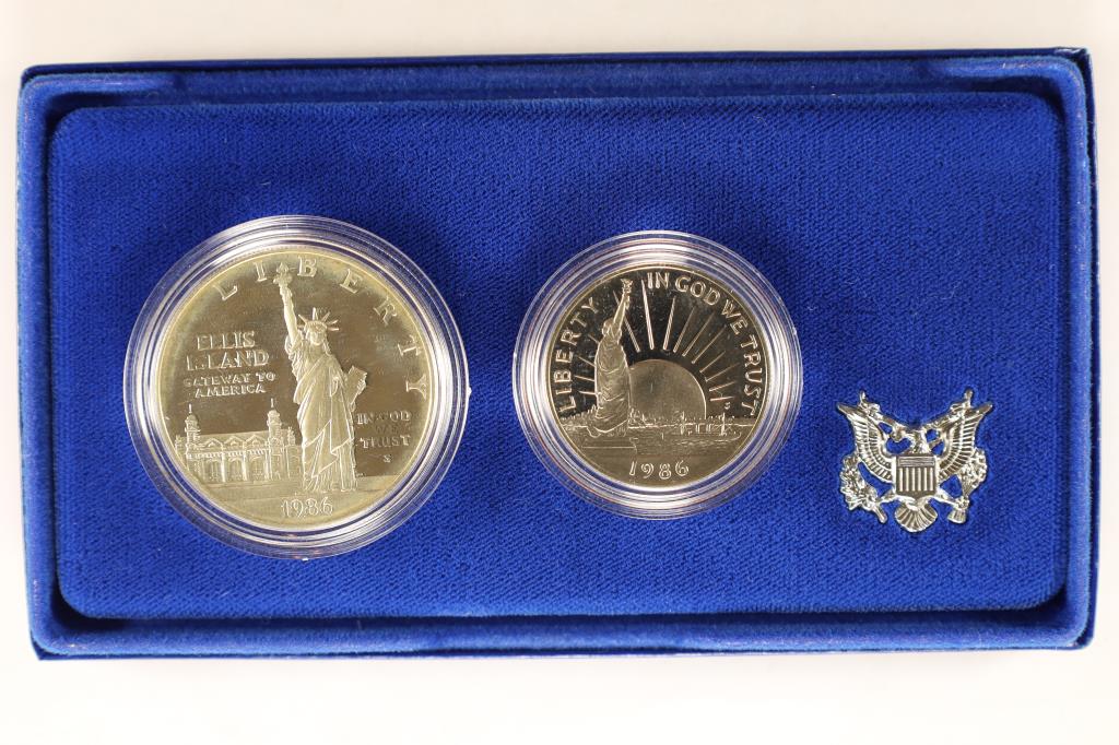 1986 US LIBERTY 2 COIN SET CONTAINS: 1986-S PROOF (1 of 3)