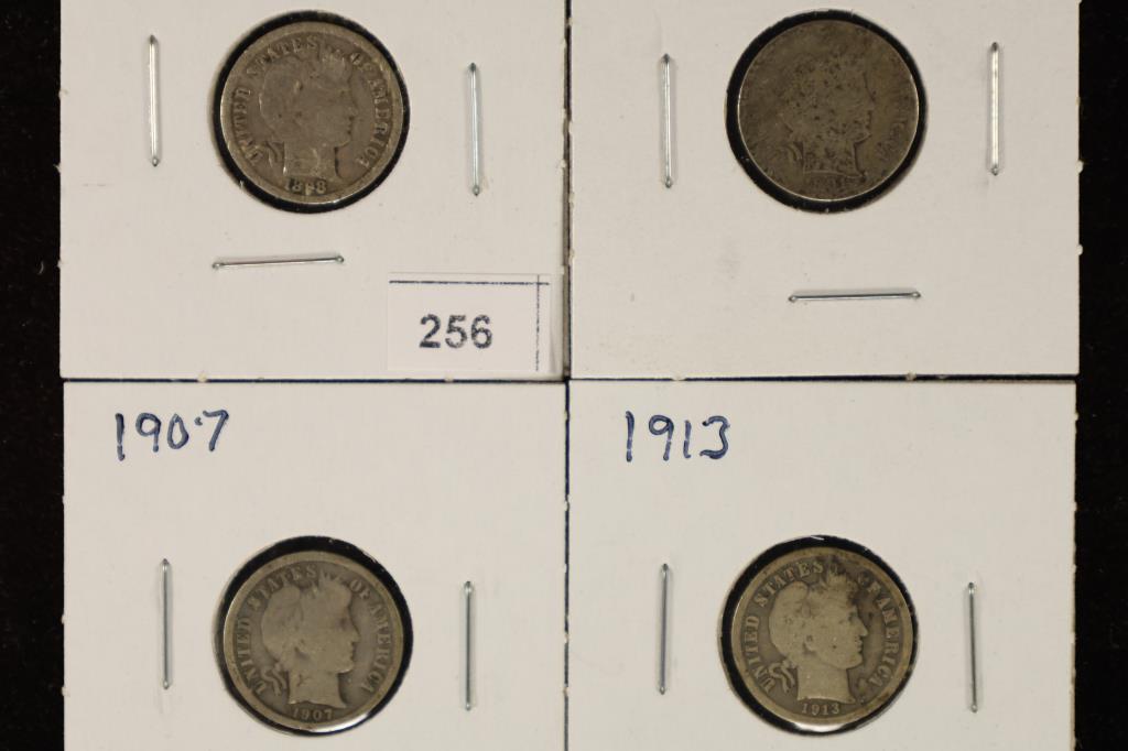 1898, 1901, 1907 & 1913 BARBER DIMES (1 of 2)