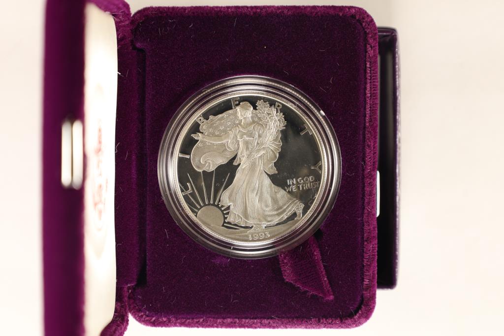 1993-P PROOF AMERICAN SILVER EAGLE IN (1 of 3)