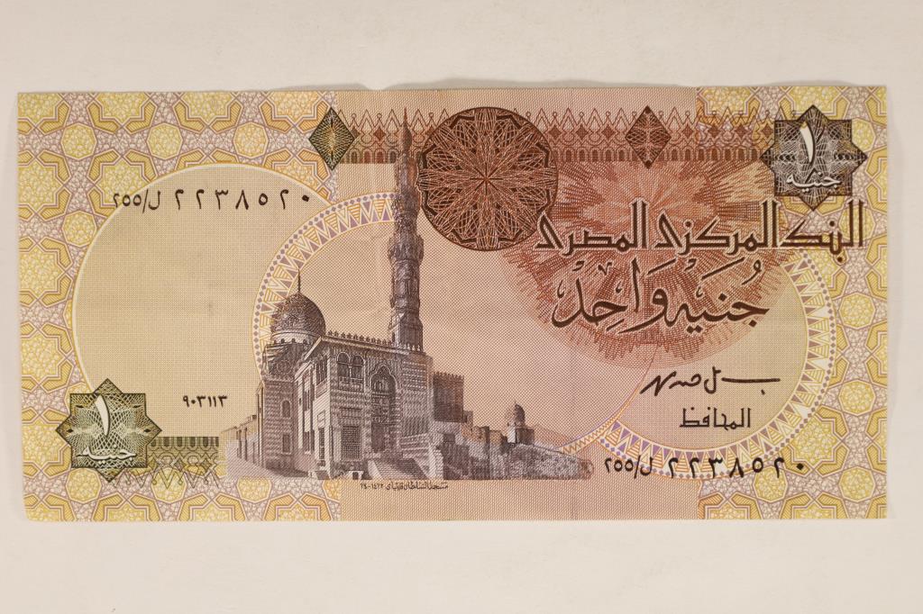 CENTRAL BANK OF EGYPT 1 POUND COLORIZED NOTE (1 of 2)